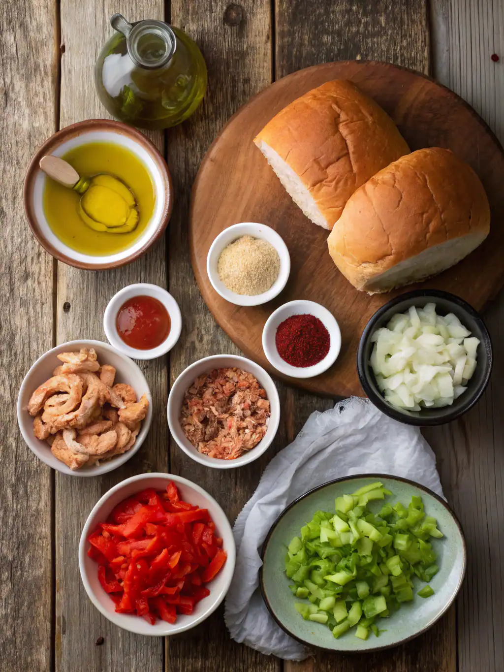 Ingredients for Cajun Chicken Sloppy Joes