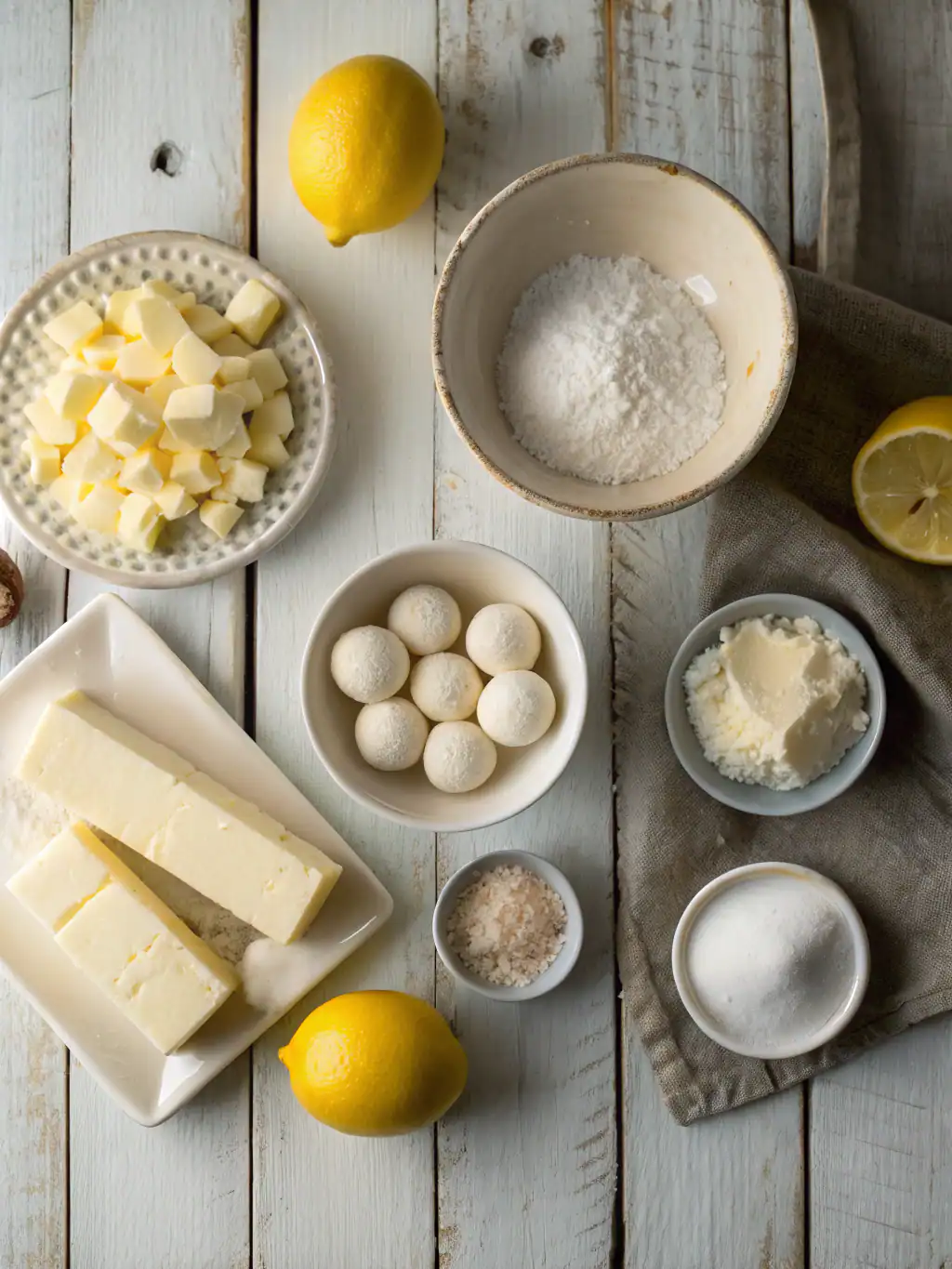 Ingredients for Creamy Lemon Truffles Recipe