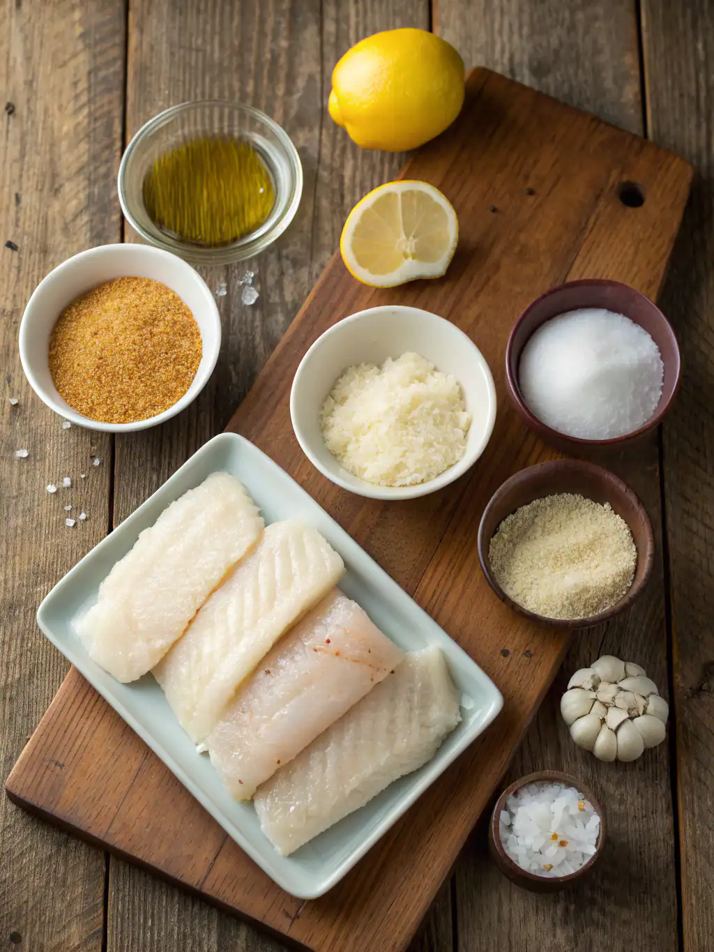 Ingredients for Crispy Parmesan Crusted Fish