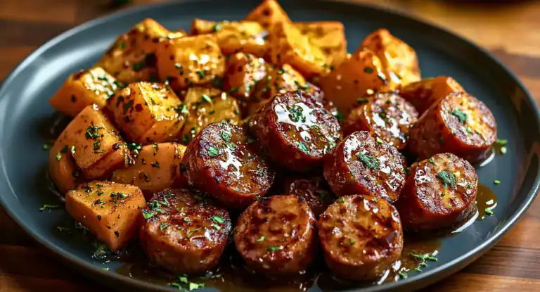Honey Garlic Sausage Sweet Potatoes