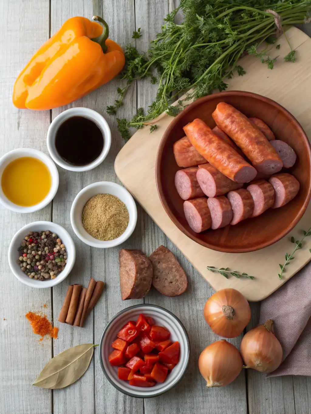 Ingredients for Honey Garlic Sausage Sweet Potatoes