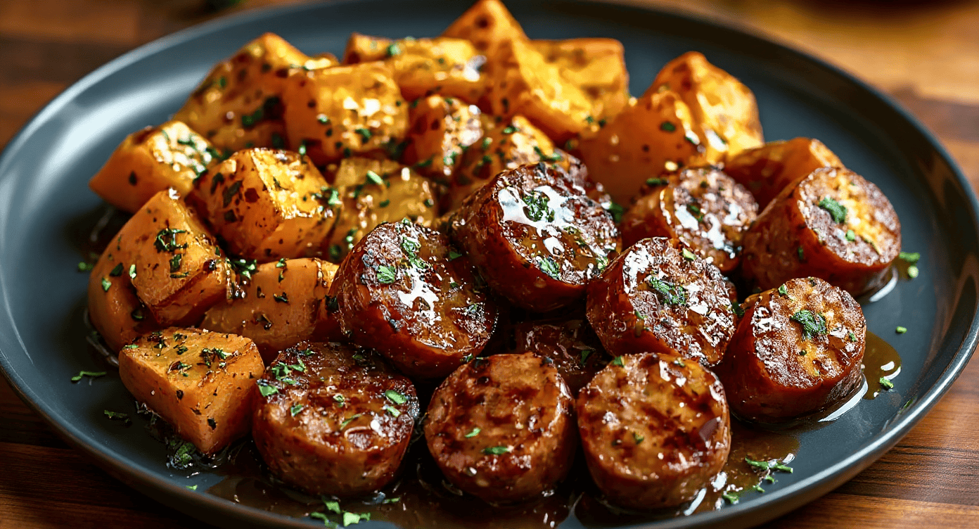 Honey Garlic Sausage Sweet Potatoes