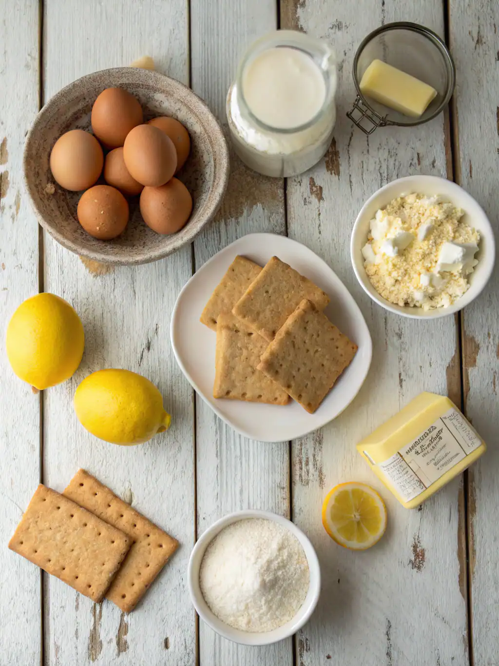 Ingredients for Lemon Cheesecake Crumb Bars