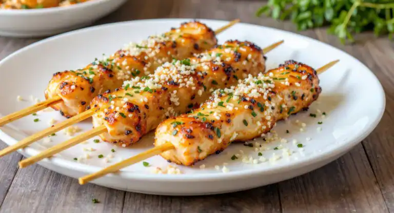 Ranch Garlic Parmesan Chicken Skewers