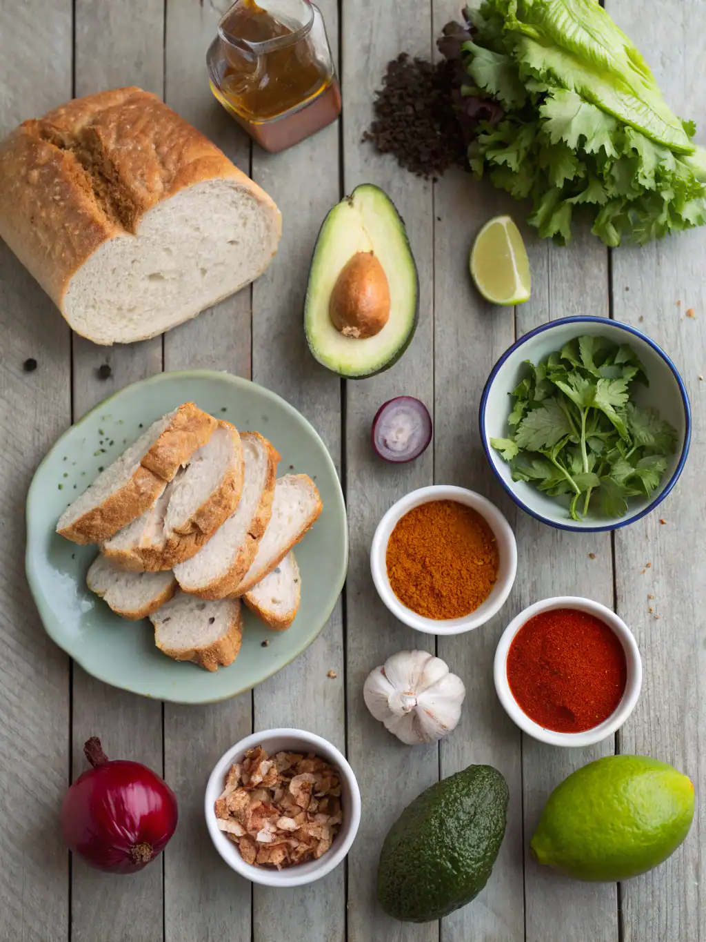 Ingredients for Spicy Chicken Avocado Sandwich