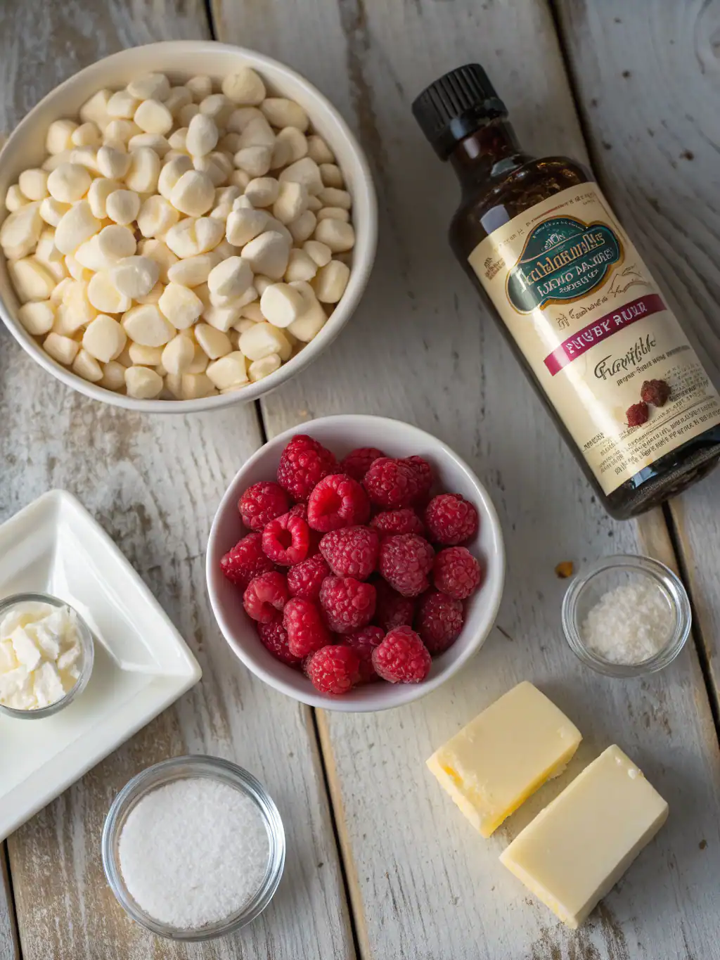 Ingredients for White Chocolate Raspberry Truffles Recipe