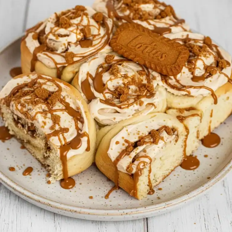 Biscoff Cinnamon Rolls with Cookie Butter Frosting