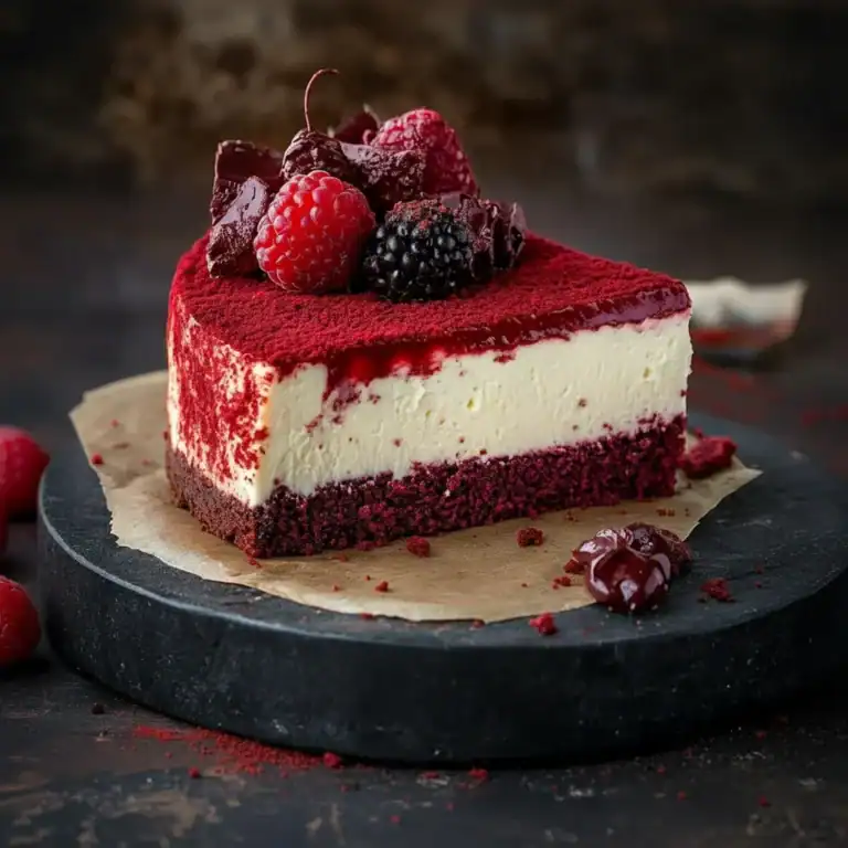 Delicious Red Velvet Cheesecake At Home