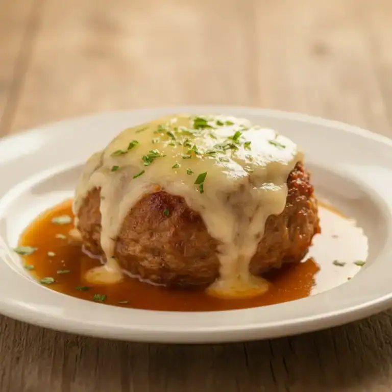 Garlic Parmesan Chicken Meatloaves with Creamy Sauce