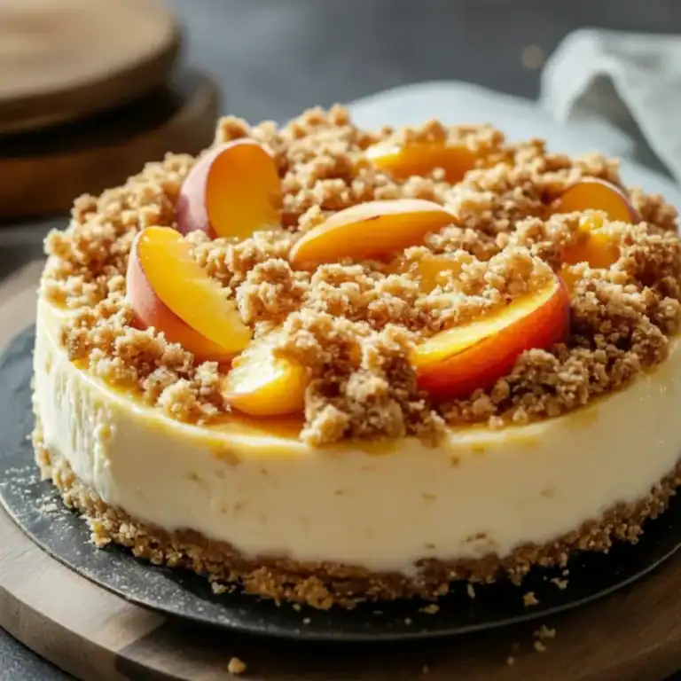 Irresistible Peach Crumb Cheesecake Recipe