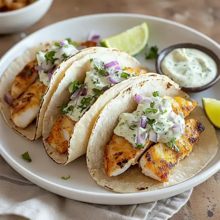 Mexican Fish Tacos with Zesty Lime Crema