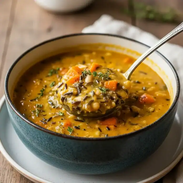 Nourishing Vegan Pumpkin Wild Rice Soup