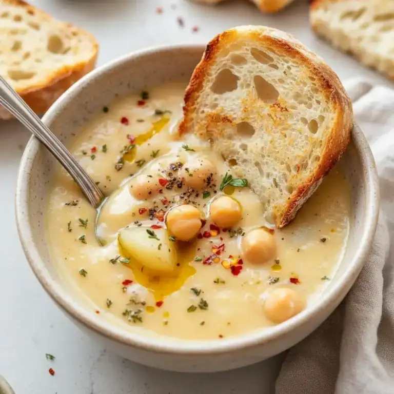 Creamy Garlic Chickpea Soup: Easy & Filling