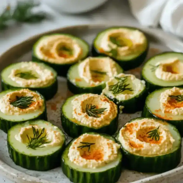 Cucumber And Hummus Bites Recipe Fresh Spring Snack