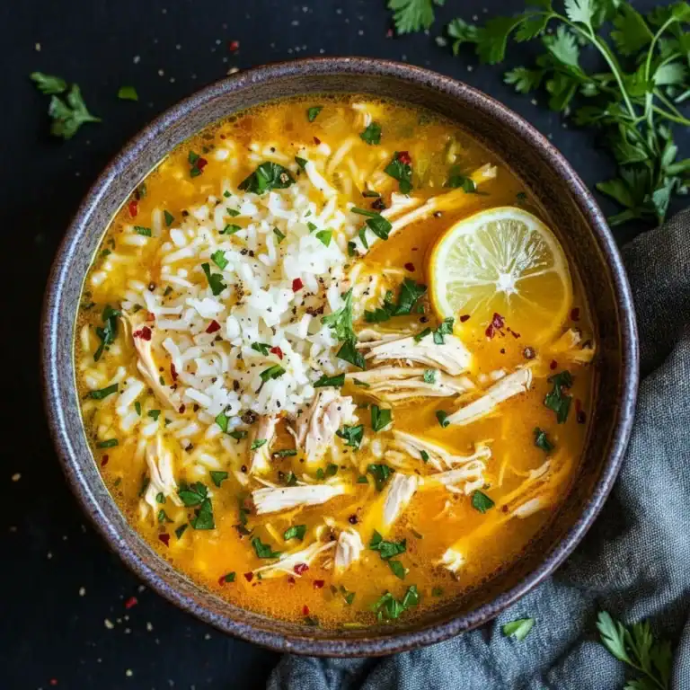 Lemon Ginger Turmeric Chicken Rice Soup