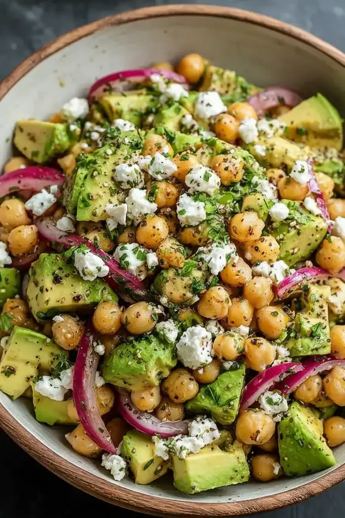 Chickpea Feta Avocado Salad Recipe