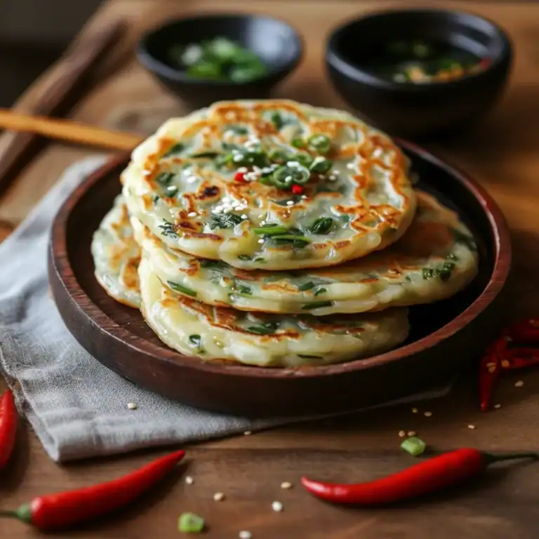 Chinese Scallion Pancakes Recipe - Crispy Flaky Layers