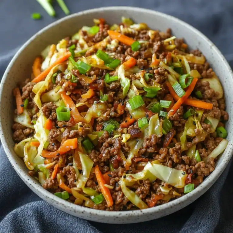 Egg Roll in a Bowl Recipe - Low Carb Beef Stir Fry