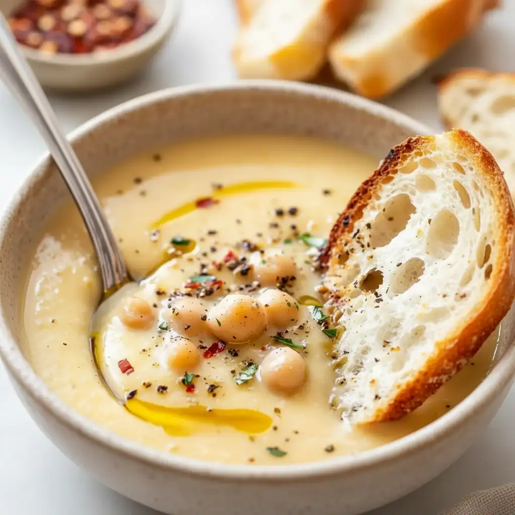 Garlic Chickpea Soup Recipe - Filling and Satisfying Bowl
