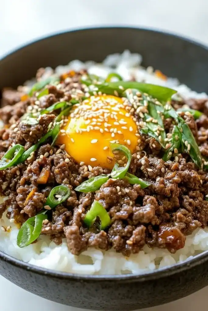 Korean Ground Beef Bowl Recipe
