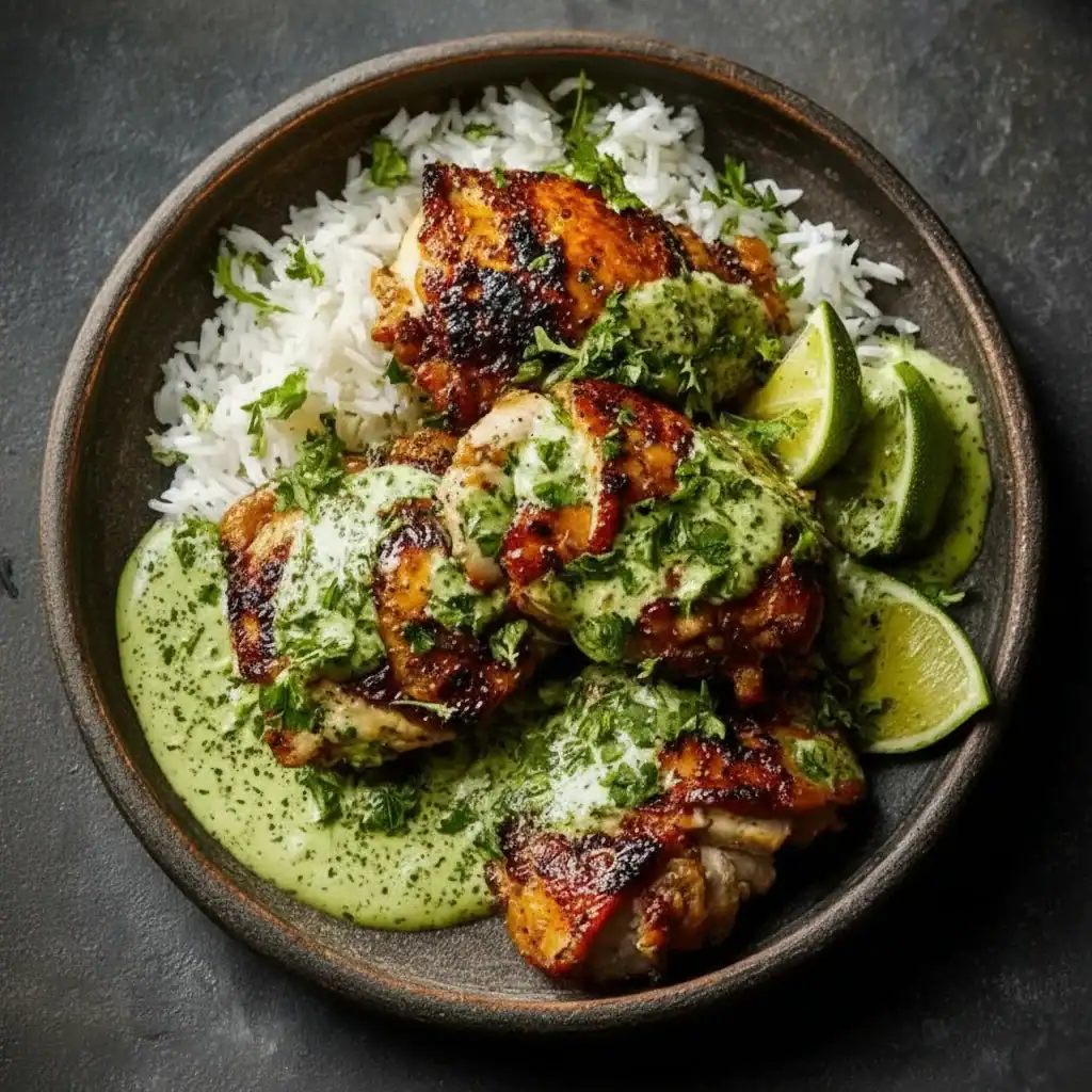 Peruvian Chicken with Green Sauce Recipe - Aromatic and Juicy