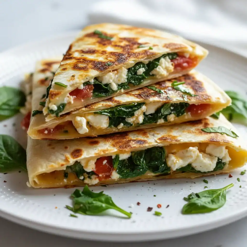 Spinach Feta Quesadillas Recipe - 20 Minute Light Lunch