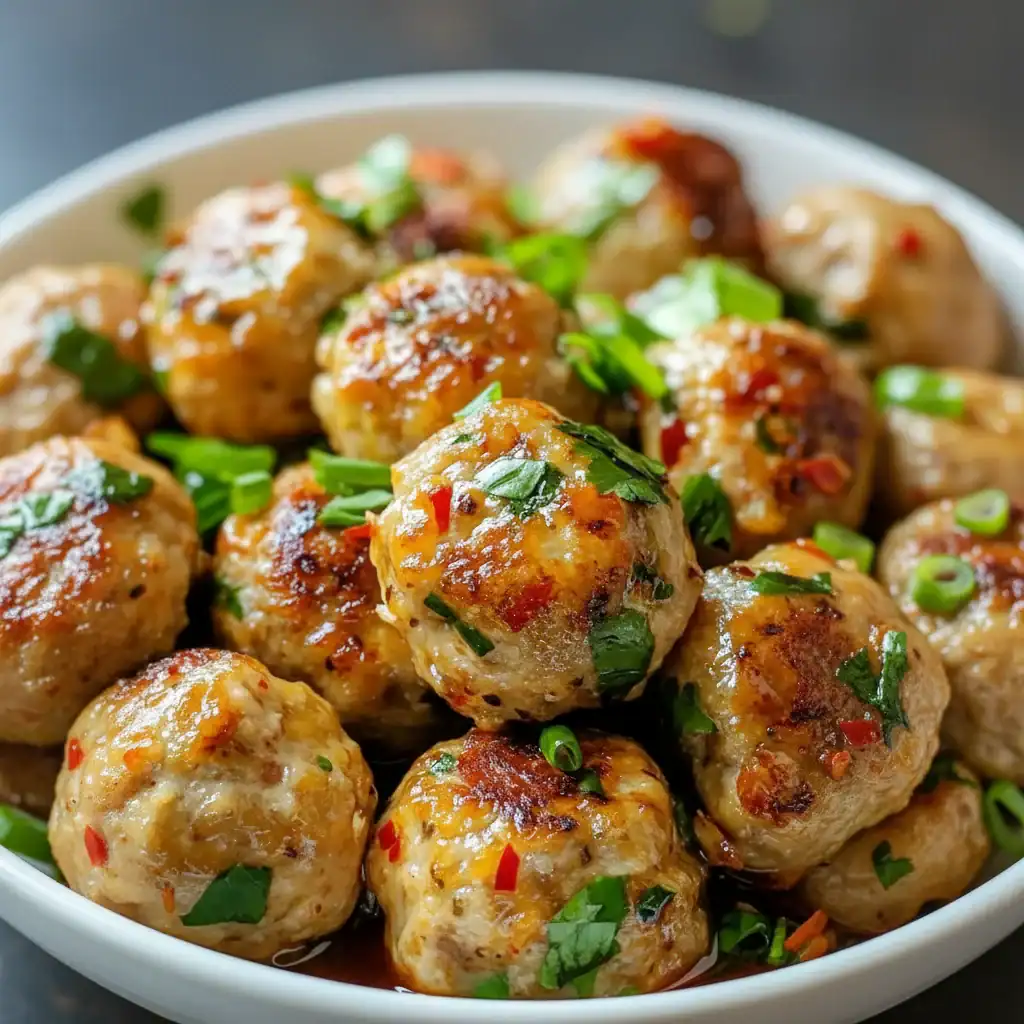 Thai Baked Chicken Meatballs Recipe - Juicy Curry Bites