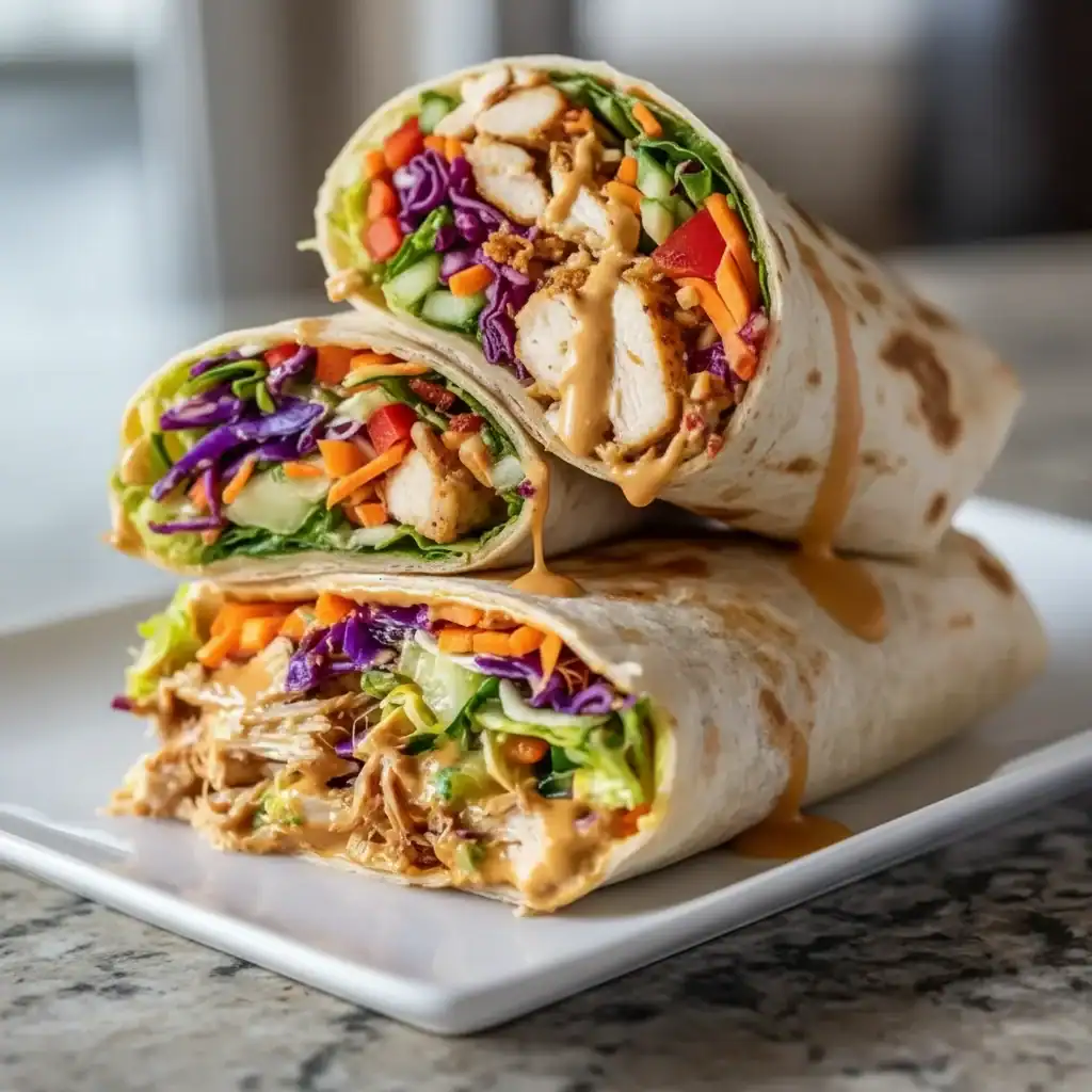 Thai Peanut Chicken Wraps Recipe - 15 Minute Savory Lunch