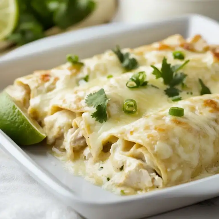 White Chicken Enchiladas Recipe | Creamy
