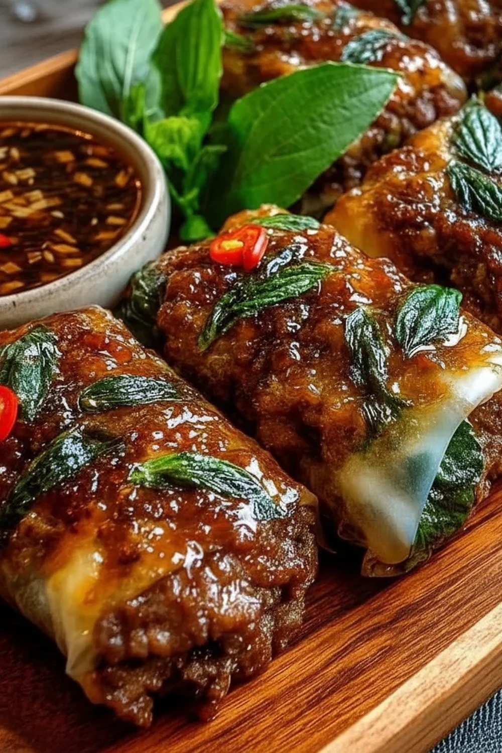 Thai Basil Beef Rolls