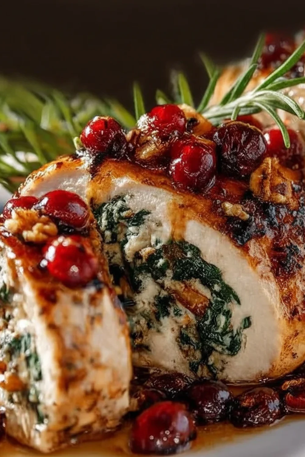 Spinach Cranberry Stuffed Chicken Breasts