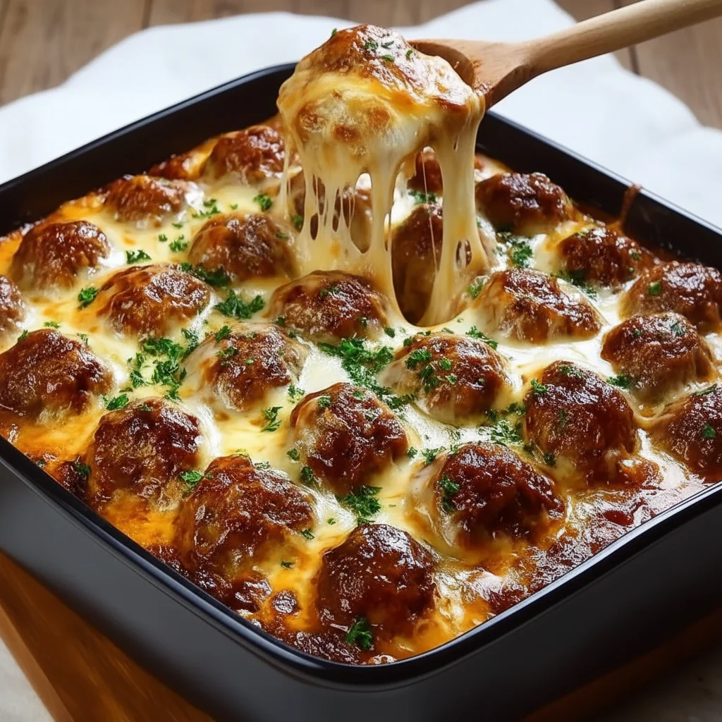 Cheesy Baked Meatball Casserole