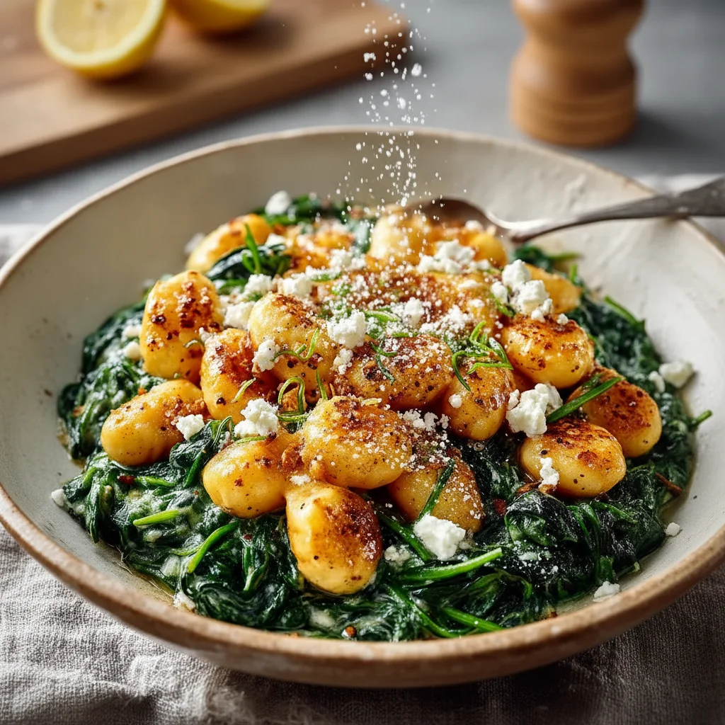 Creamy Gnocchi Spinach Feta