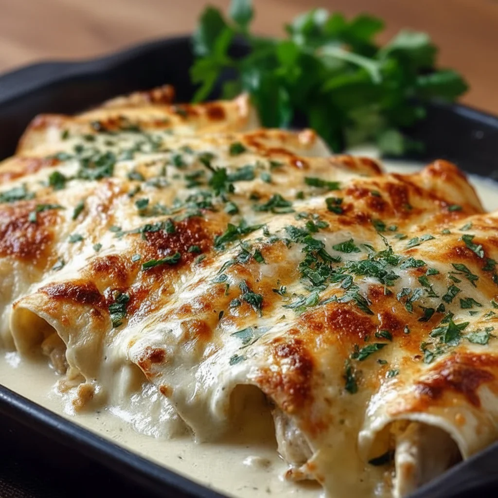 Creamy White Chicken Enchiladas