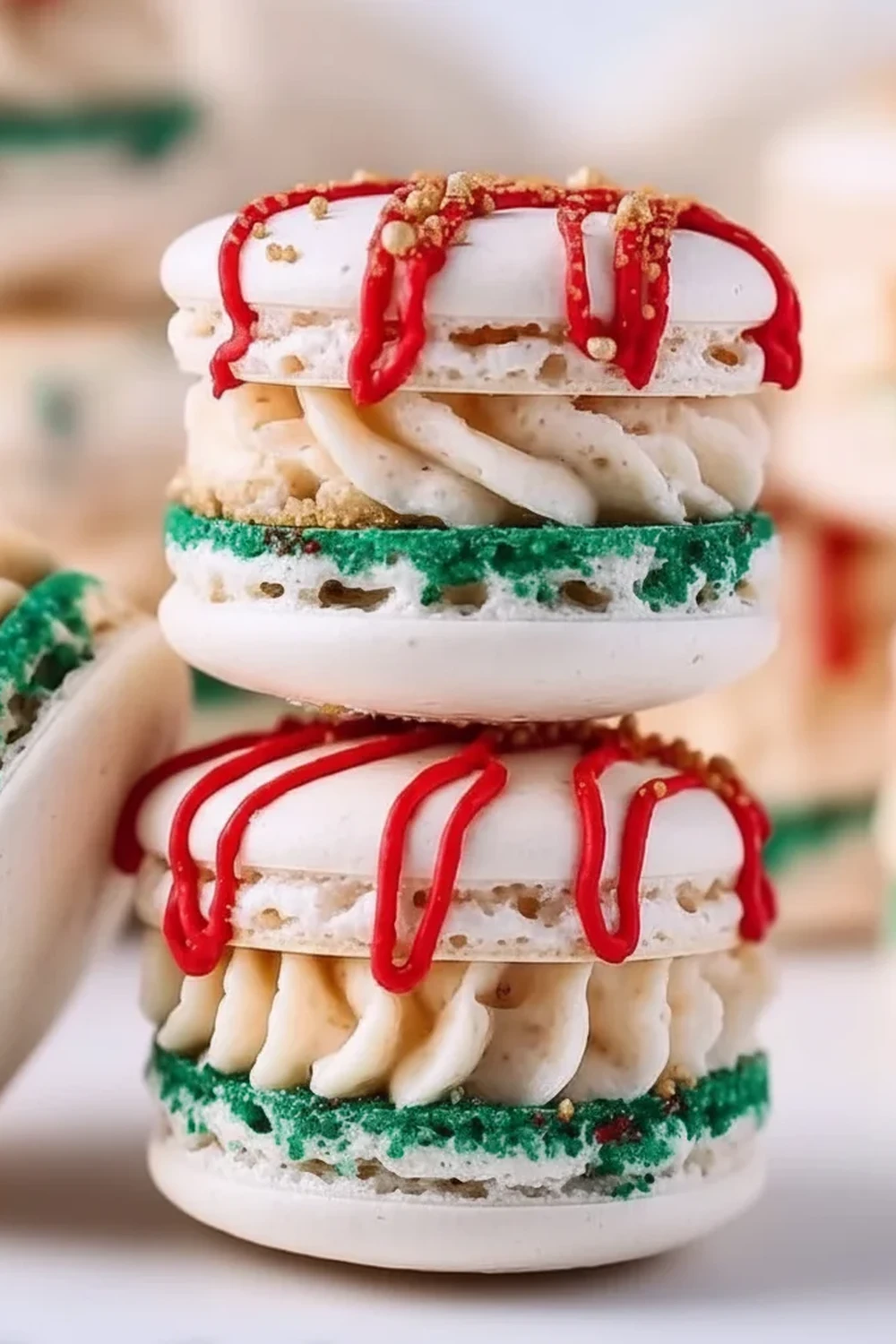 Christmas Tree Cake Macarons