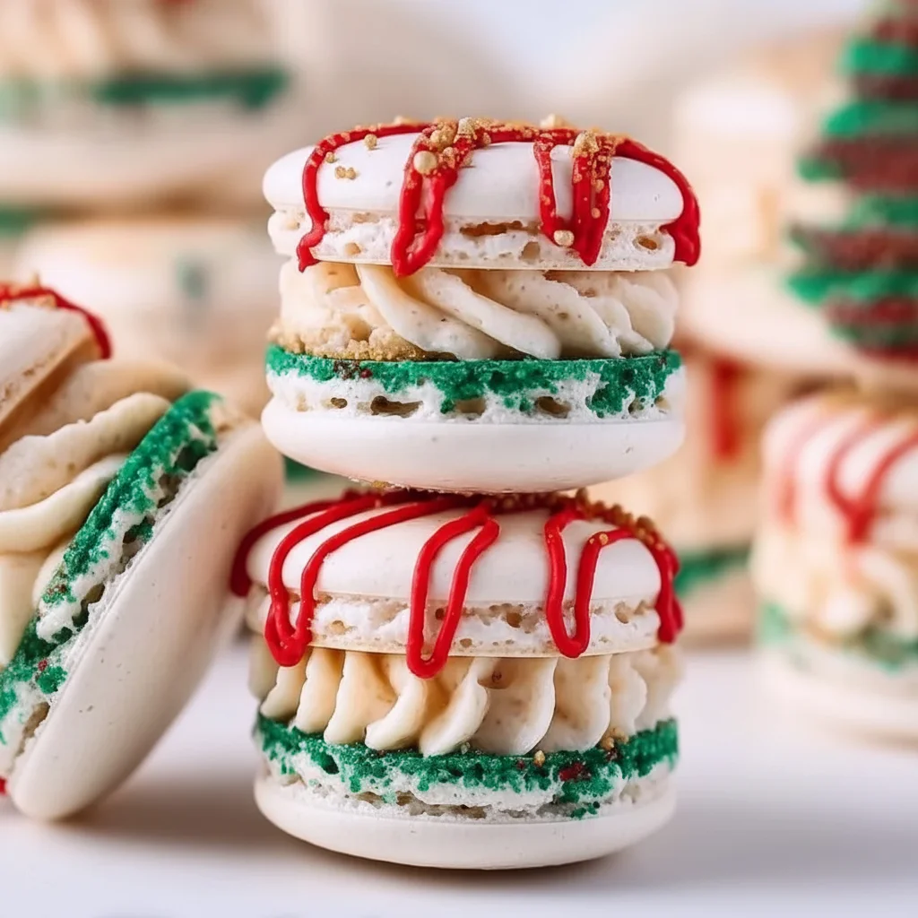 Delicate Christmas Tree Cake Macarons