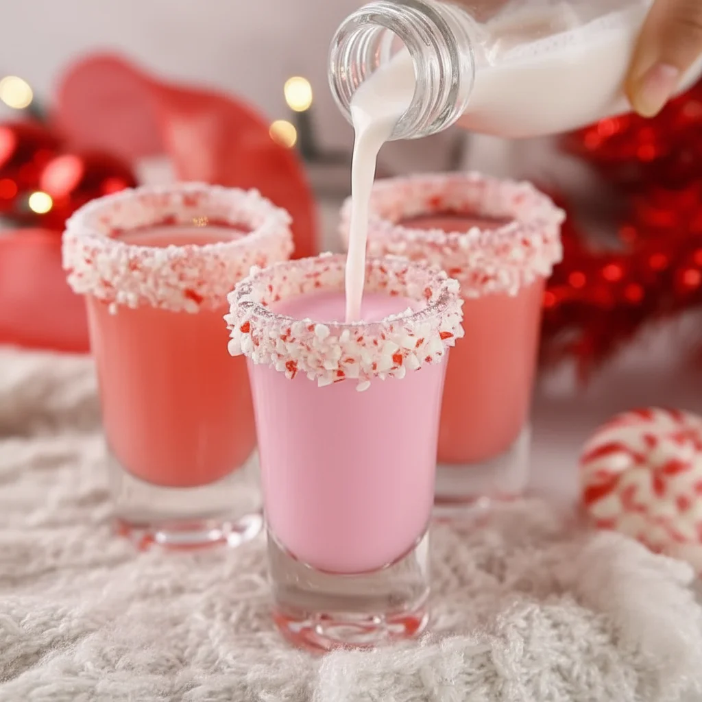 Festive Candy Cane Shots