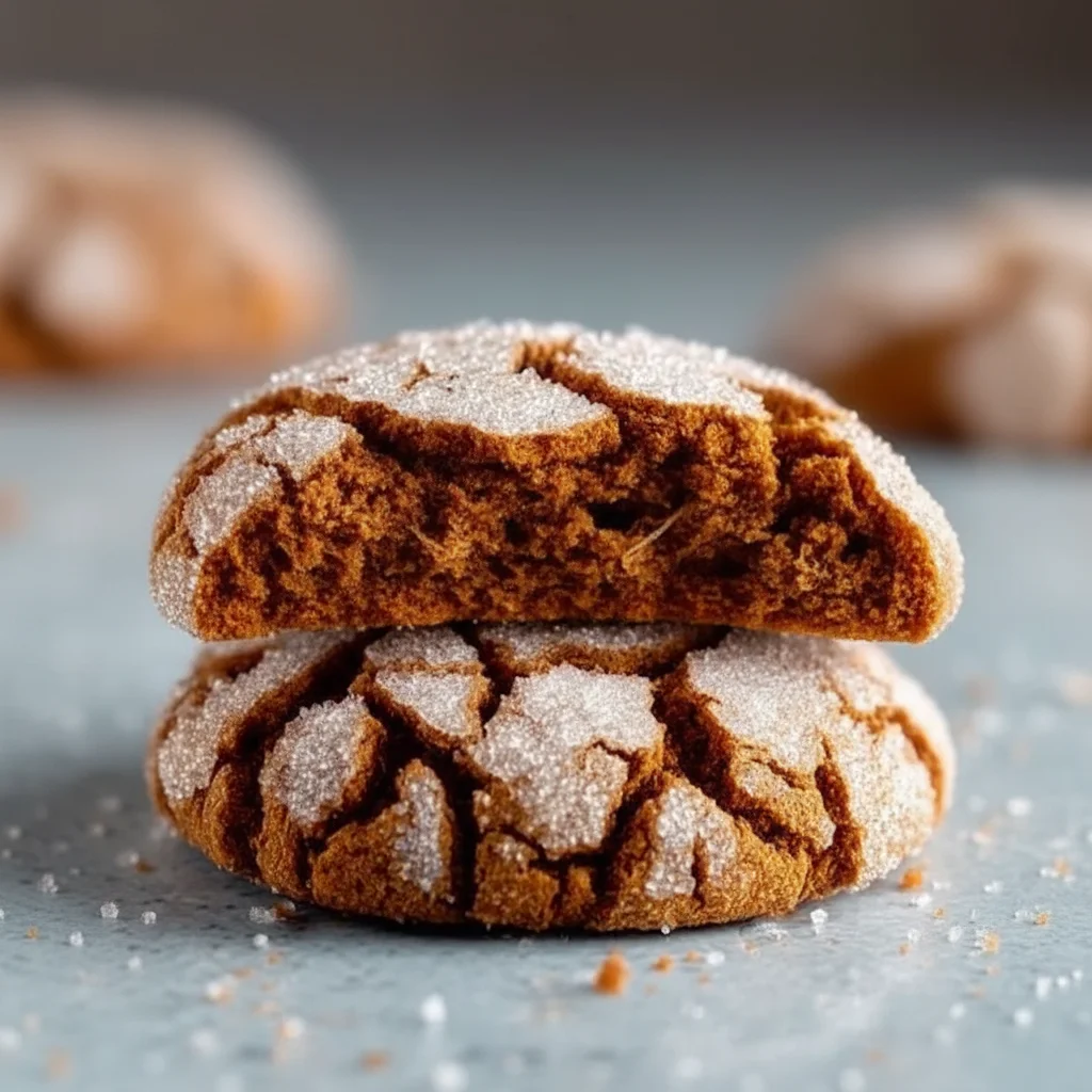 Spiced Gingerbread Crinkle Cookies