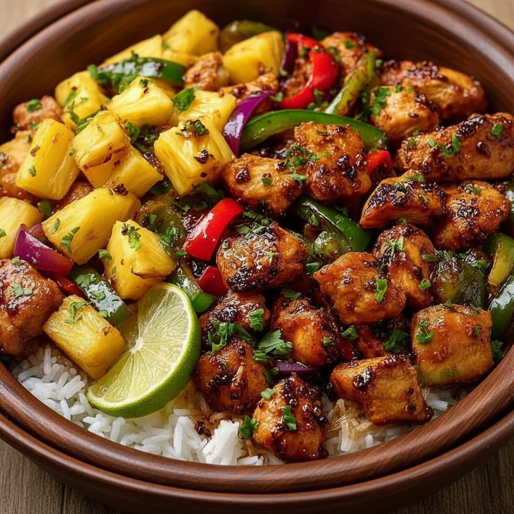 Sweet Hawaiian Chicken Sheet Pan Dinner