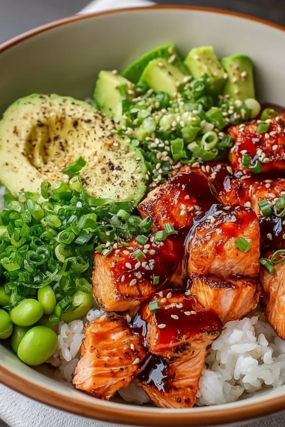 Honey Sriracha Salmon Bowls