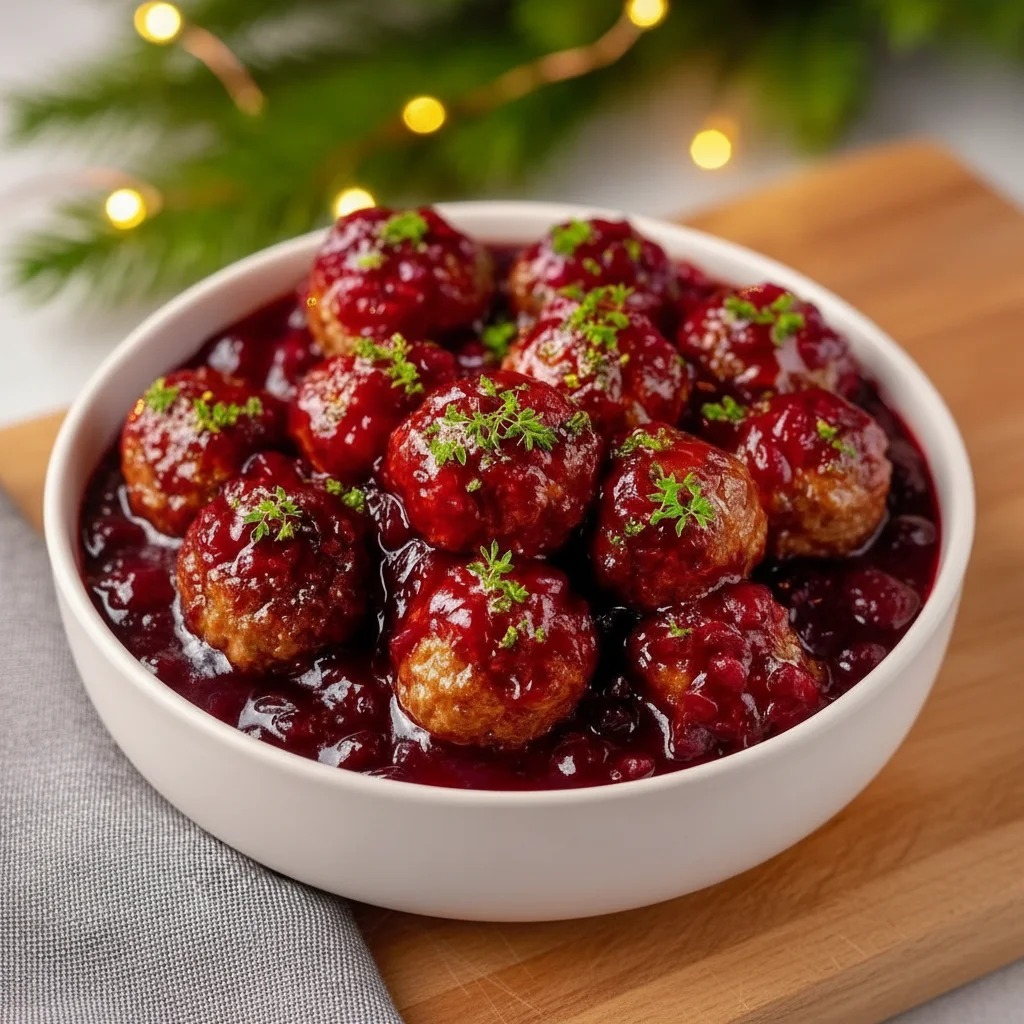 Tangy Christmas Cranberry Meatballs