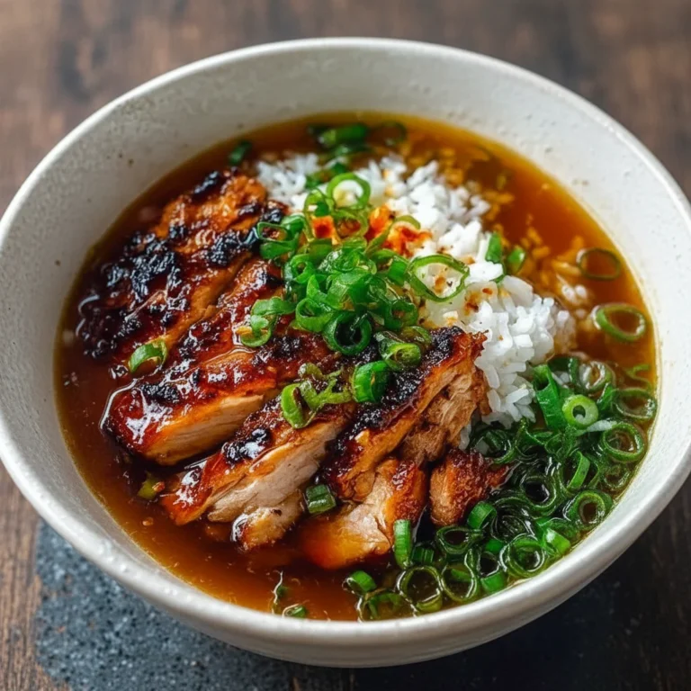 Caramelized Soy Chicken Garlic Ginger Broth Rice