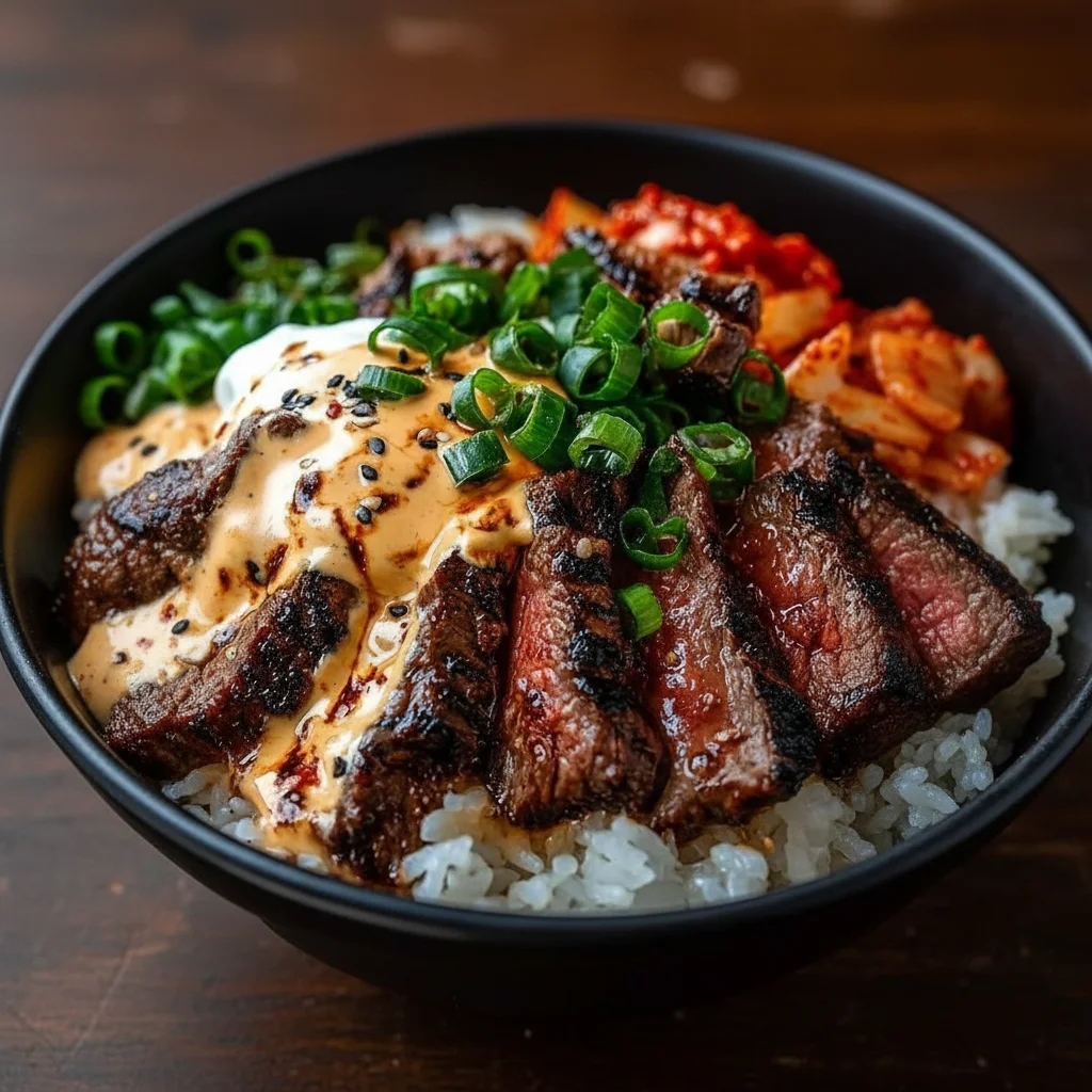 Savory Korean BBQ Steak Rice Bowls