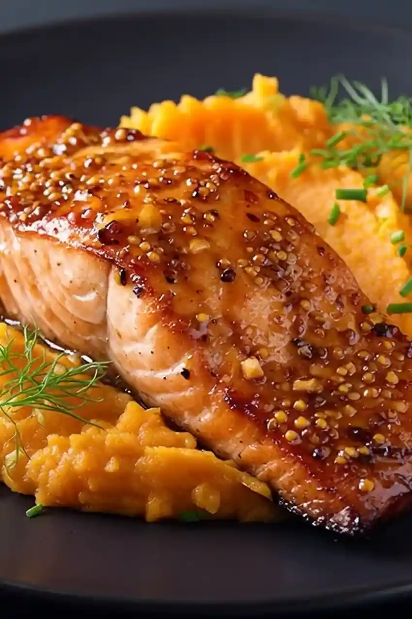 Baked Salmon with Sweet Potato Mash