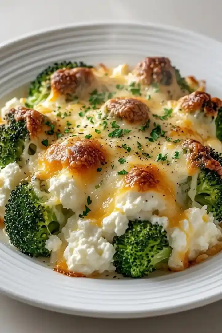 Cheesy Broccoli & Cottage Cheese Bake