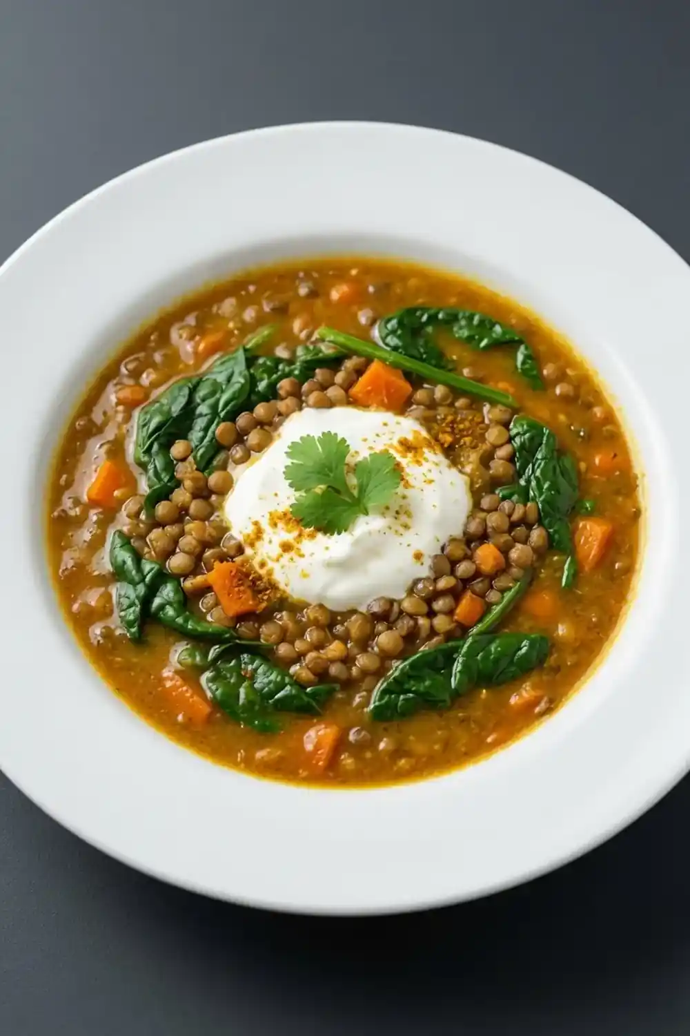 Curried Lentil & Spinach Soup