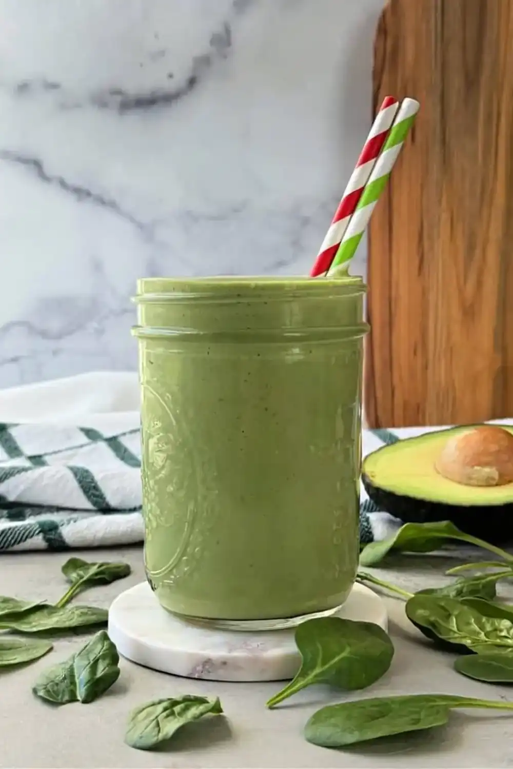 Green Spinach Avocado Protein Smoothie