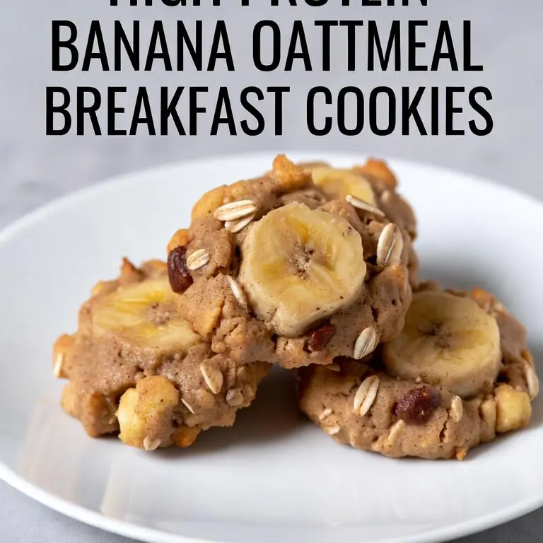 High Protein Banana Oatmeal Breakfast Cookies