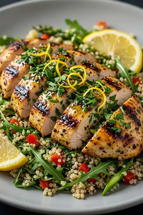 Lemon Herb Grilled Chicken with Quinoa Salad